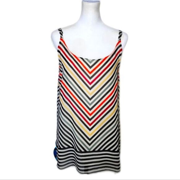 CAbi Style #5043 The Striped Linea Tank Top Blouse, Chevron, Lined, M - Picture 1 of 9